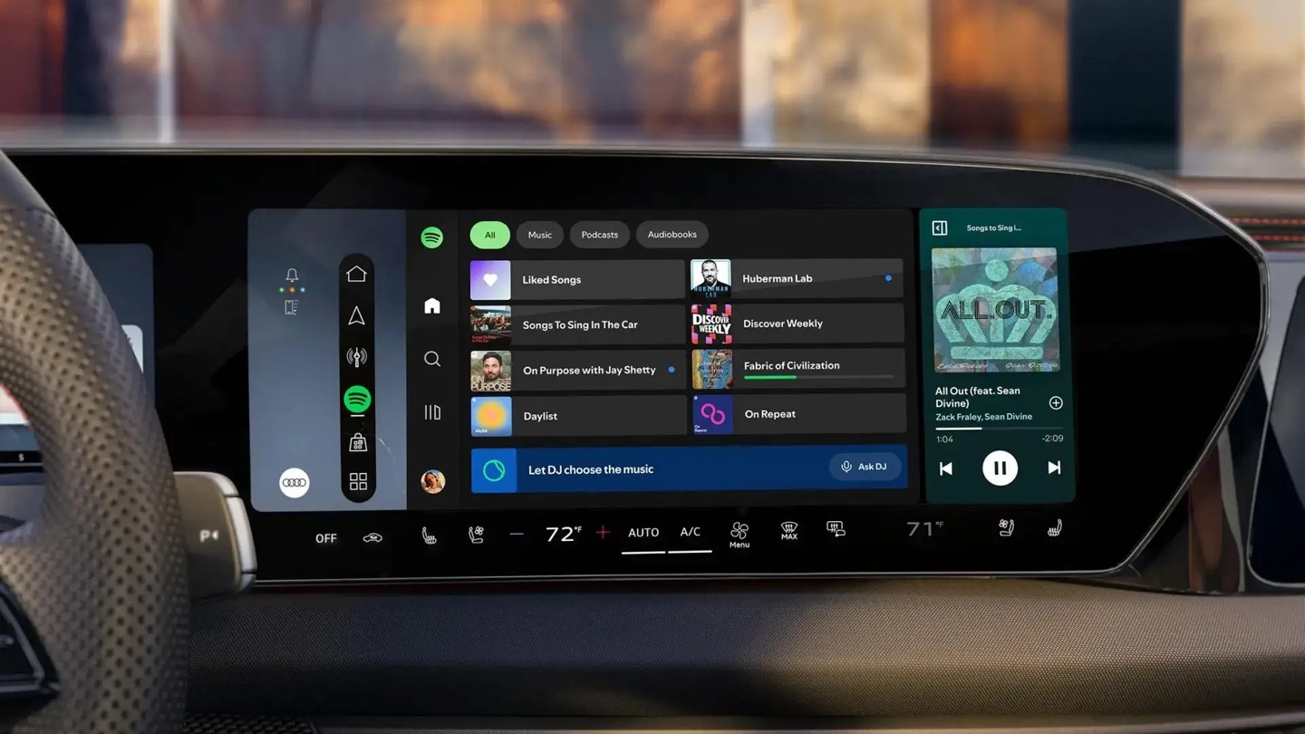 Spotify 推出首款原生车载应用,率先登陆奥迪 A6 e-tron 与 Q6 e-tron 电动汽车
