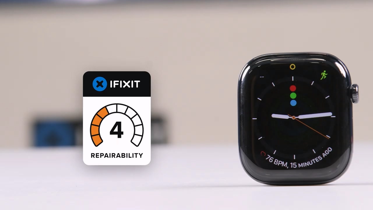 iFixit 拆解苹果 Apple Watch Series 12:电池更易拆,屏幕仍是维修难点