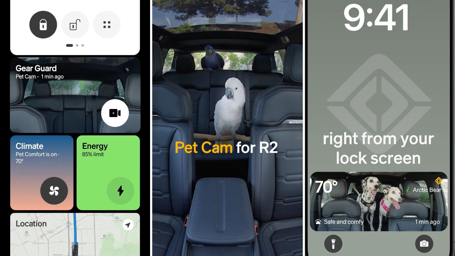 Rivian 为 R2 车型推送 10 月车机系统更新:新增 Pet Cam 宠物摄像头、电动尾门开启高度调节功能