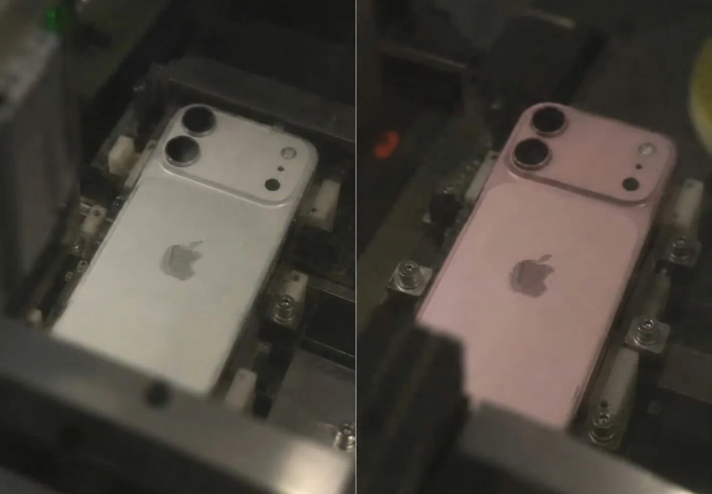 苹果 iPhone 18 标准版手机工程机谍照曝光,提供银 / 粉 / 深蓝三种配色