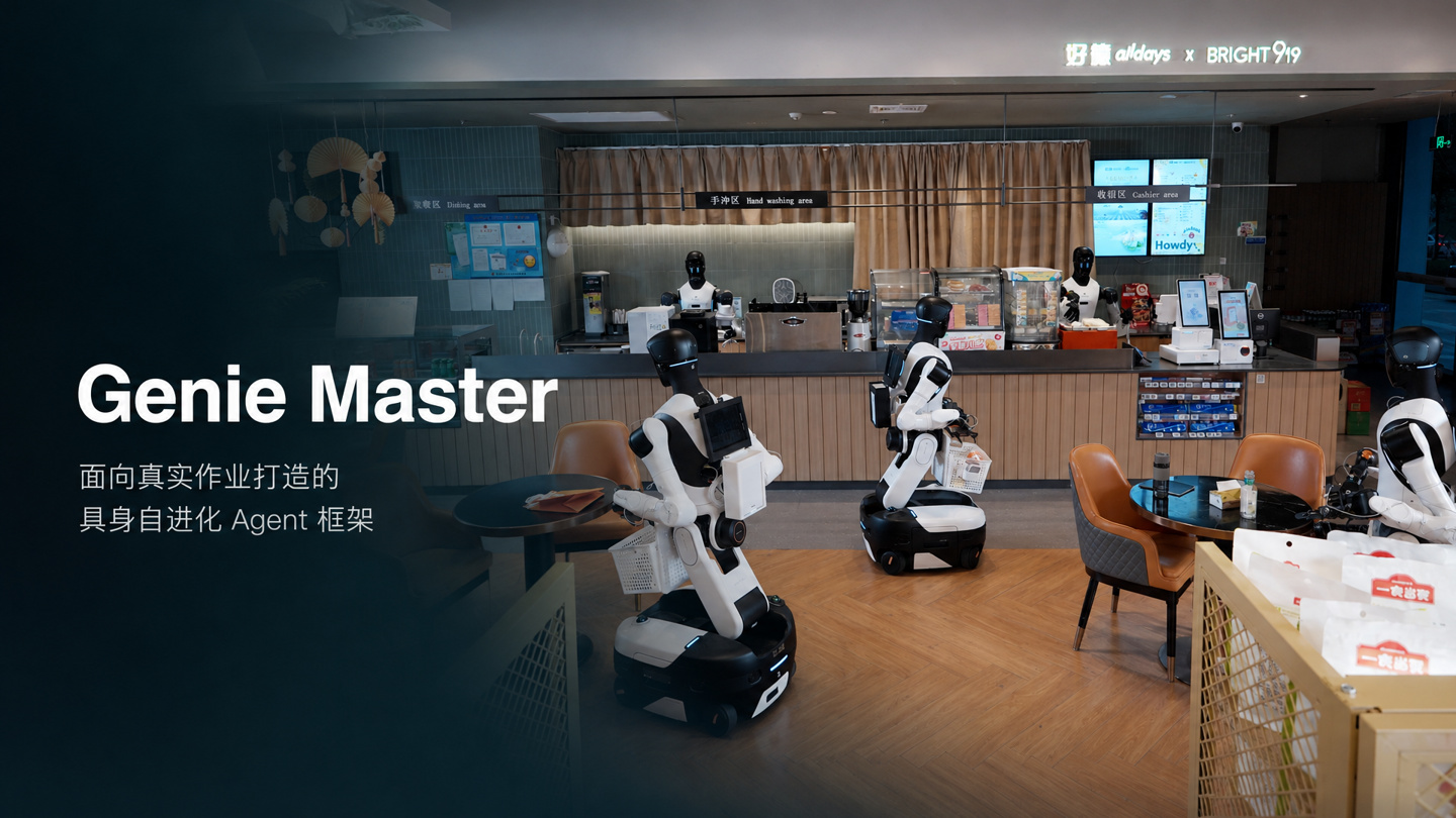 智元发布具身 Agent 框架 Genie Master：机器人能边工作边进化