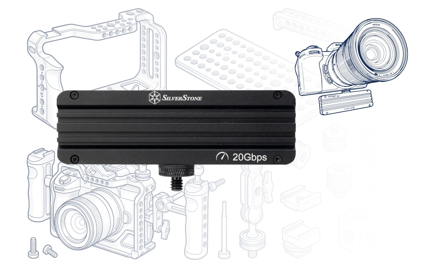 银昕面向摄影者推出 MS12-E 硬盘盒，提供 M4 螺丝、1/4" 螺柱