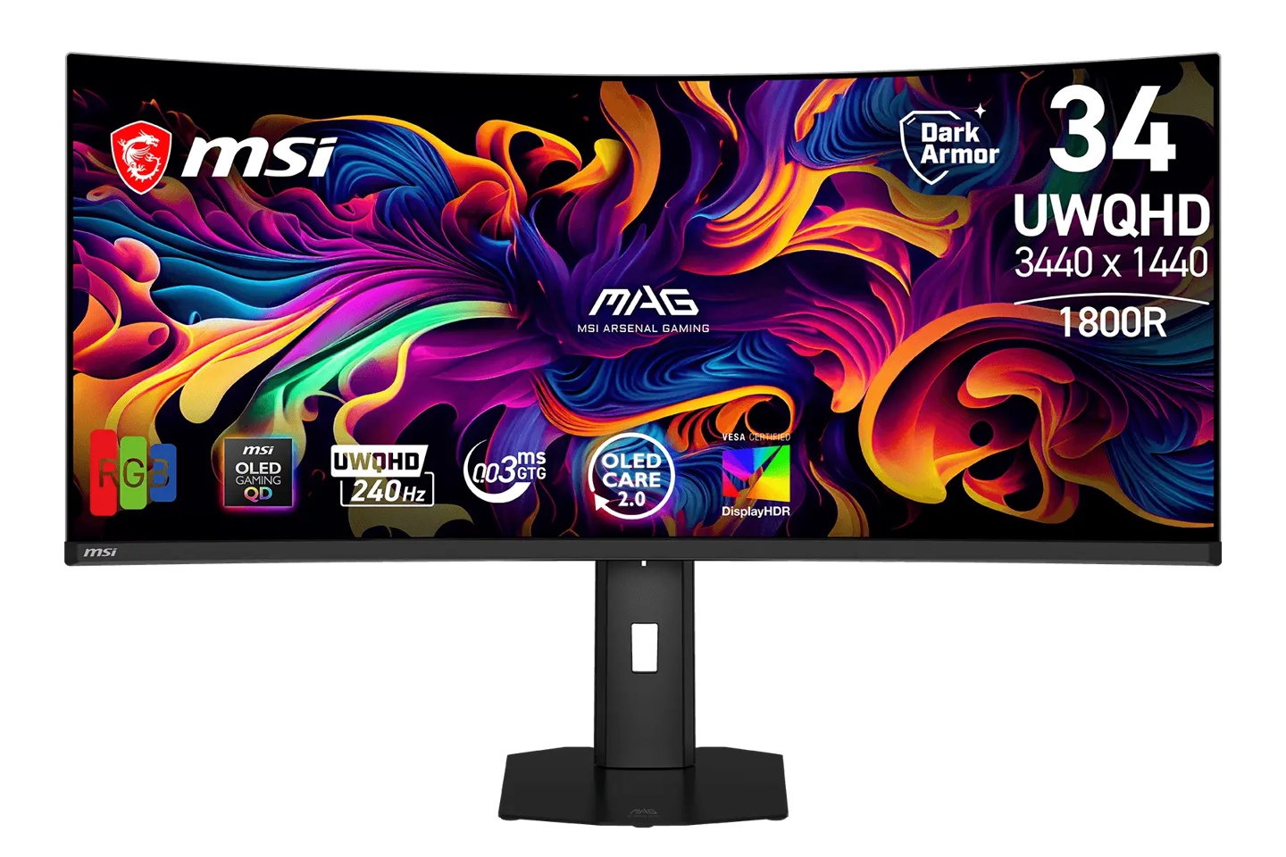 微星推出 MAG 341CQP QD-OLED X24 显示器:延续 RGB 条纹子像素,刷新率降级