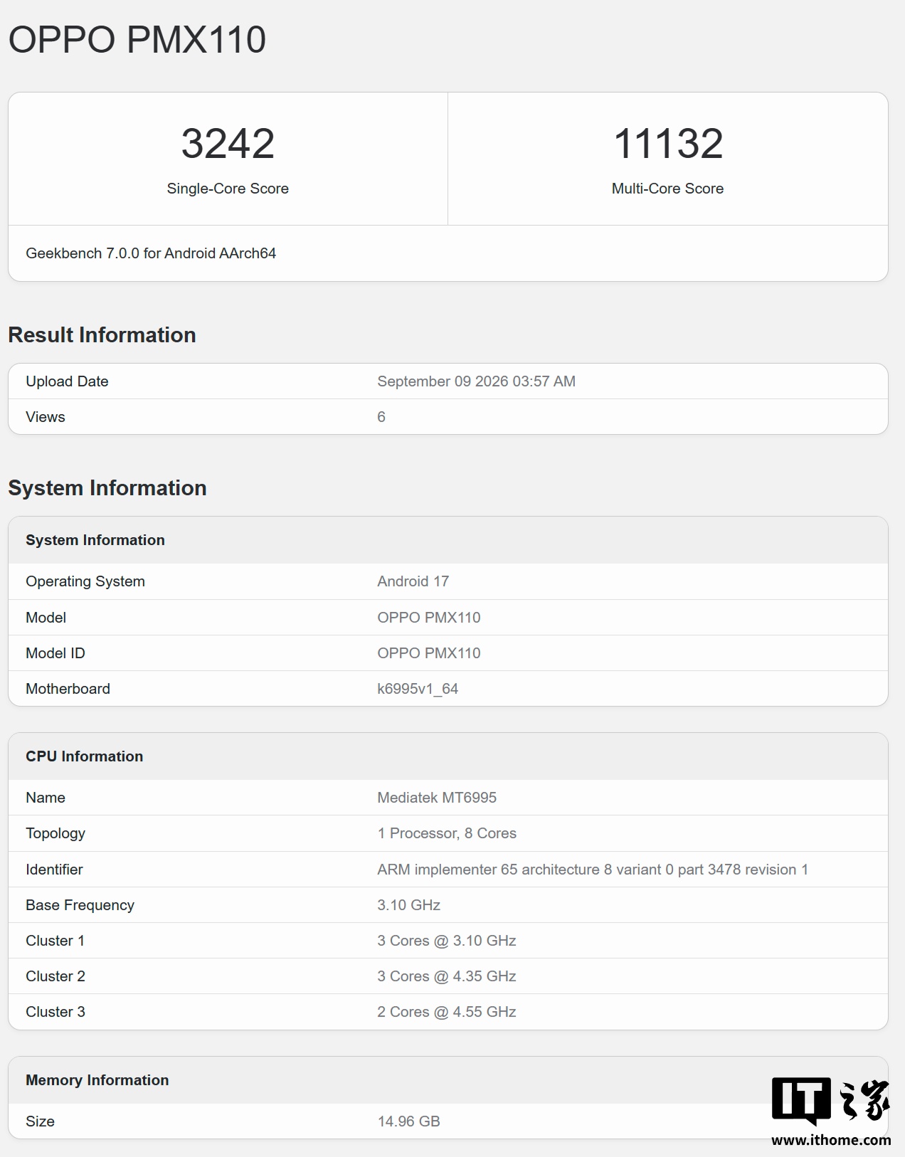 OPPO Find X10 系列新机现身 Geekbench,搭载联发科天玑 9600 Pro 芯片