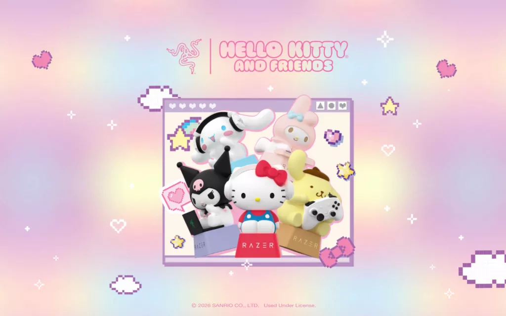 雷蛇推出 Hello Kitty 和朋友们联名键帽盲盒,包含 5 大 IP 形象