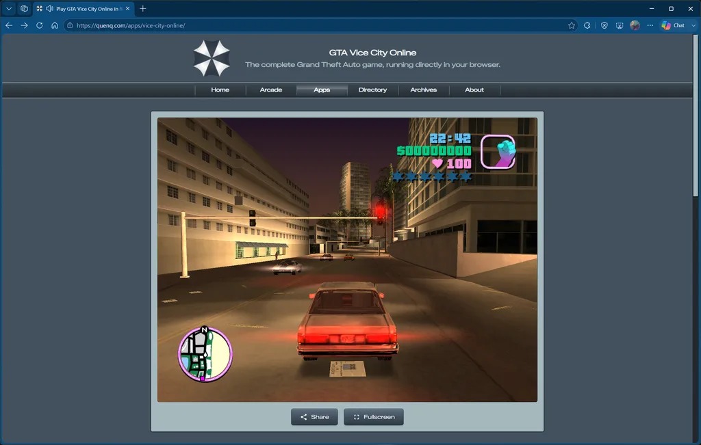 《GTA:罪恶都市》《GTA 3》网页版重新上线,帧率可突破 100FPS