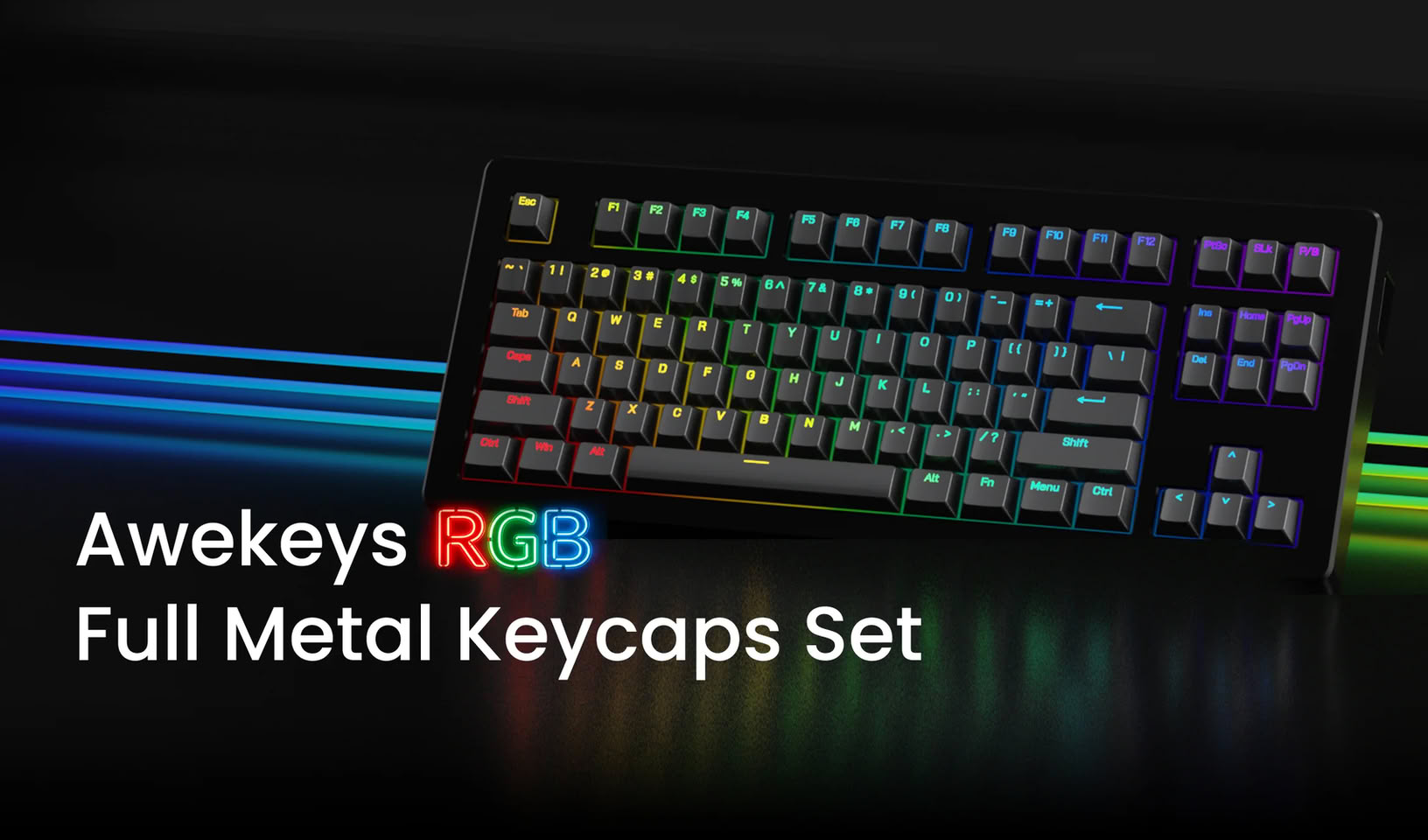Awekeys 推出 RGB 透光金属键帽:可选 6 种配色、适用于全高 MX 风格轴体,169 美元起