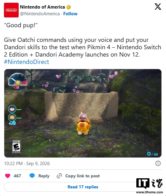任天堂公布《皮克敏 4:Switch 2 版》,11 月 12 日发售