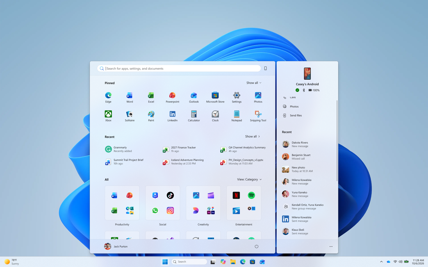 微软发布 Win11 Beta / Experimental 频道多个预览版:开始菜单优化手机助手,新增能源推荐