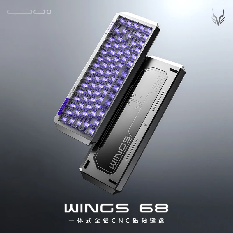 金河田一体式全铝 CNC 磁轴键盘 WINGS 68 发售,到手价 499 元