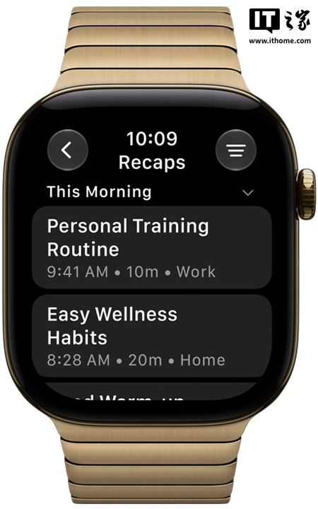 苹果详解 Apple Watch 的 Siri Recap:全天谈话划重点、AI 摘要 7 天自动删除