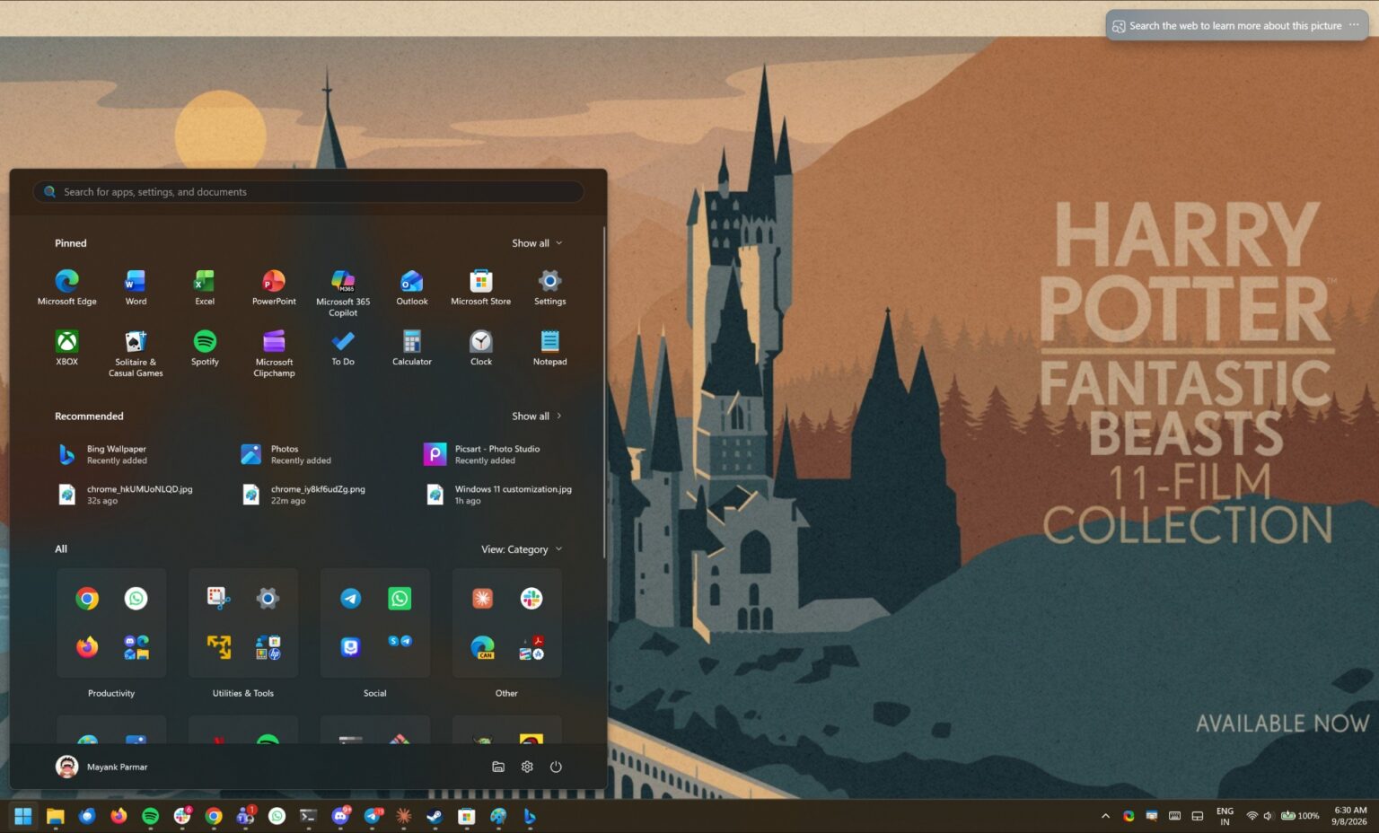 部分 Win10/Win11 用户反馈微软 Bing 壁纸推送《哈利 · 波特》11 部电影合集广告