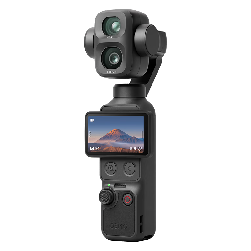 大疆 Osmo Pocket 4P 双主摄口袋摄影机 3799 → 3229 元国补直降:1 英寸 LOFIC 主摄 +60mm 中焦镜头